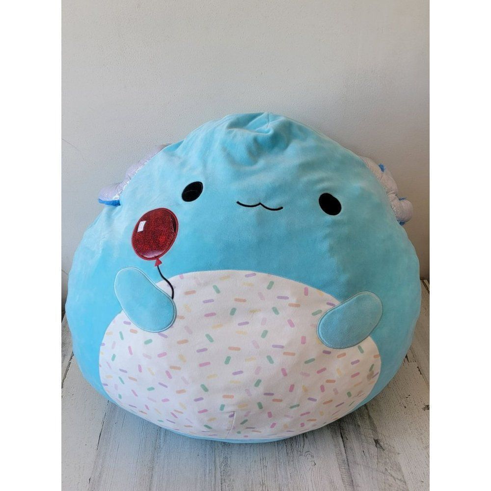Squishmallow Axolotl red balloon jumbo RARE‎ plush animal blue